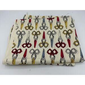 Anna Griffin Pinelope Collection Scissor Print Fabric 42"x36" plus 2 19"x20" pc